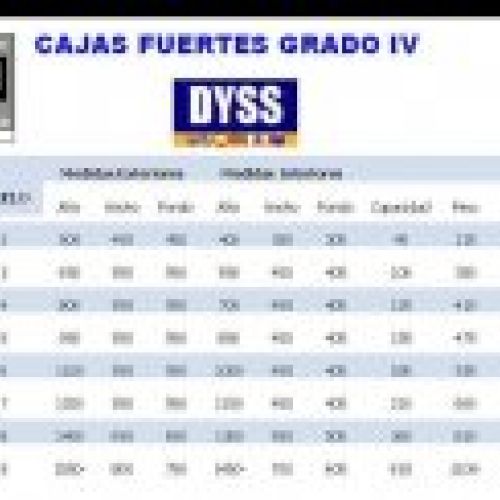 CAJAS FUERTES IV DYSS CERTIFICADO