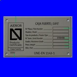 Cajas fuertes certificado de producto AENOR Cajas fuertes certificado de producto AENOR