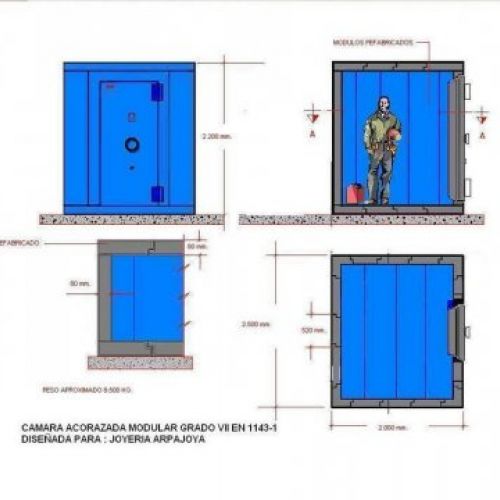 EJEMPLO CONSTRUCCION CAMARA ACORAZADA MODULAR HECHA PARA UNA JOYERIA